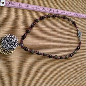 Necklace with bronze beads